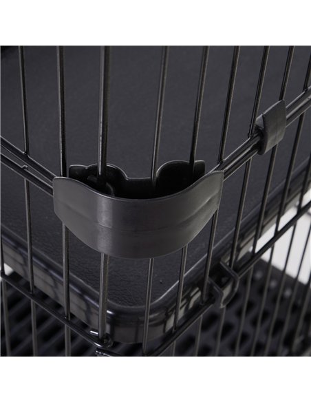 PawHut Four-Tier Small Animal Cage, for Bunnies, Ferrets, Chinchillas w/ Wheels, Tray - Black - pic 158278 | FastDaddyshop
