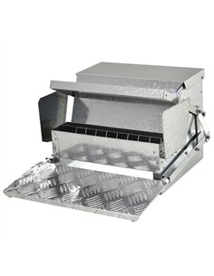PawHut 11.5KG Automatic Chicken Poultry Feeder Rat Proof Treadle Self Opening with Galvanized Steel and Aluminium