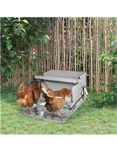 PawHut 11.5KG Automatic Chicken Poultry Feeder Rat Proof Treadle Self Opening with Galvanized Steel and Aluminium 2