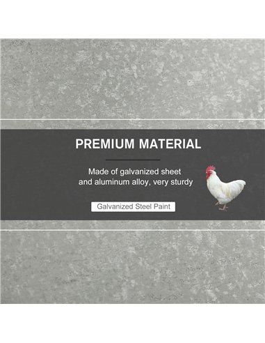 PawHut 11.5KG Automatic Chicken Poultry Feeder Rat Proof Treadle Self Opening with Galvanized Steel and Aluminium