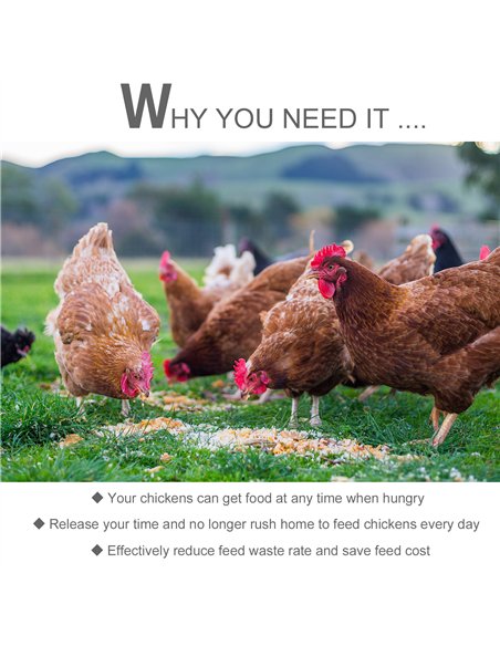 PawHut 11.5KG Automatic Chicken Poultry Feeder Rat Proof Treadle Self Opening with Galvanized Steel and Aluminium - pic 158286 | FastDaddyshop