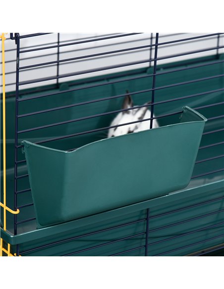 PawHut Indoor Rabbit Guinea Pig Cage Small Animal Cage Two Storey 80 x 44 x 82 cm - pic 158314 | FastDaddyshop