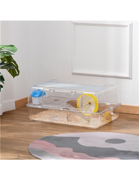PawHut Hamster Cage, 2 Tier Gerbil Cage with Running Wheel, Water Bottle, Dish - pic 158317 | FastDaddyshop