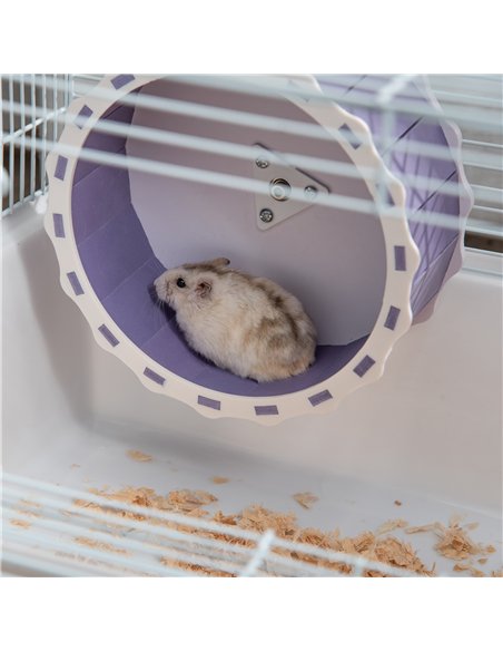 PawHut 2 Tier Hamster Cage, Gerbil Cage with Exercise Wheel, Water Bottle, Ladder, White - pic 158333 | FastDaddyshop