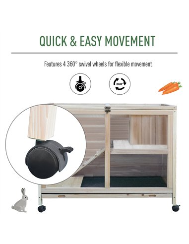 PawHut Small Animals Guinea Pigs Hutches Fir Wood Indoor Hutch