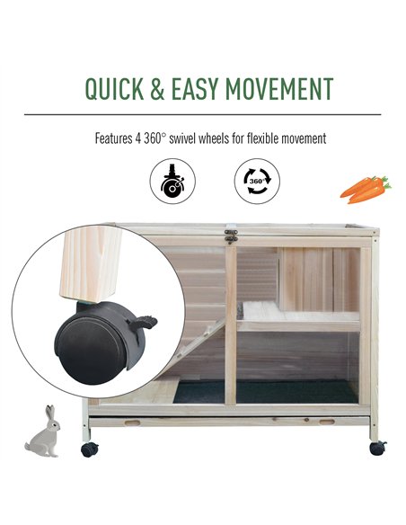 PawHut Small Animals Guinea Pigs Hutches Fir Wood Indoor Hutch - pic 158365 | FastDaddyshop