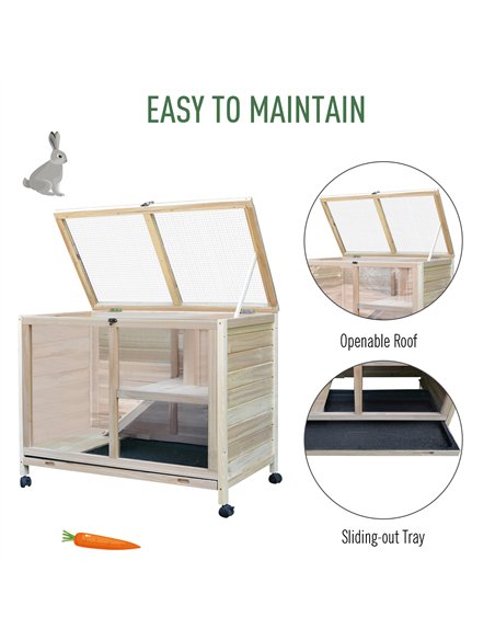 PawHut Small Animals Guinea Pigs Hutches Fir Wood Indoor Hutch - pic 158367 | FastDaddyshop