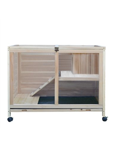 PawHut Small Animals Guinea Pigs Hutches Fir Wood Indoor Hutch