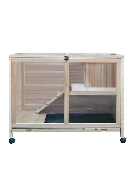 PawHut Small Animals Guinea Pigs Hutches Fir Wood Indoor Hutch - pic 158369 | FastDaddyshop