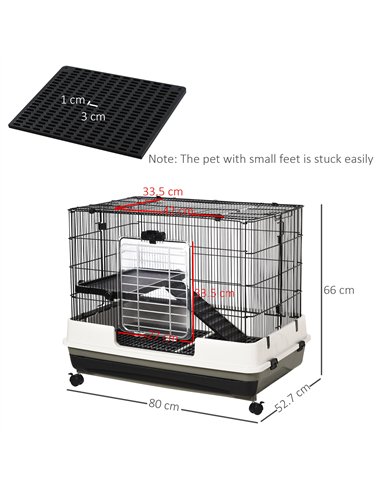 PawHut Small Animal Guinea Pigs Hutches Steel Wire Rabbit Cage Pet Play House  W/ Waste Tray Black