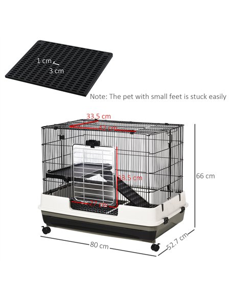 PawHut Small Animal Guinea Pigs Hutches Steel Wire Rabbit Cage Pet Play House  W/ Waste Tray Black - pic 158372 | FastDaddyshop