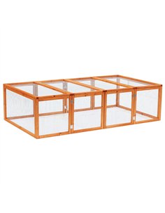 Pawhut Guinea Pigs Hutches W/ Mesh Wire, 181Lx100Wx 48H cm-Wood