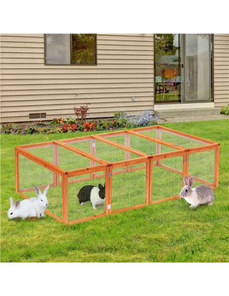 Pawhut Guinea Pigs Hutches W/ Mesh Wire, 181Lx100Wx 48H cm-Wood - pic 158380 | FastDaddyshop