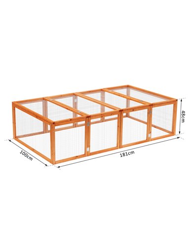 Pawhut Guinea Pigs Hutches W/ Mesh Wire, 181Lx100Wx 48H cm-Wood