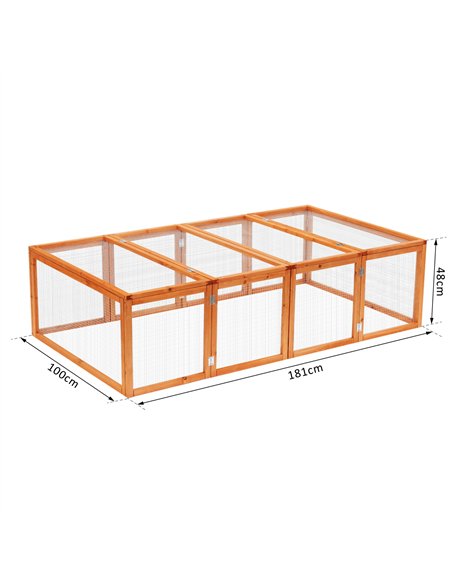 Pawhut Guinea Pigs Hutches W/ Mesh Wire, 181Lx100Wx 48H cm-Wood - pic 158381 | FastDaddyshop