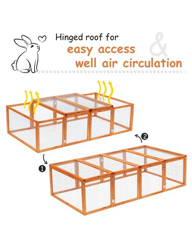 Pawhut Guinea Pigs Hutches W/ Mesh Wire, 181Lx100Wx 48H cm-Wood
