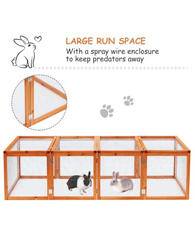 Pawhut Guinea Pigs Hutches W/ Mesh Wire, 181Lx100Wx 48H cm-Wood