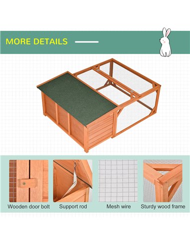 PawHut Guinea Pigs Hutches Off-ground Small Animal Guinea Pig House 125.5 x 100 x 49cm