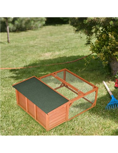 PawHut Guinea Pigs Hutches Off-ground Small Animal Guinea Pig House 125.5 x 100 x 49cm