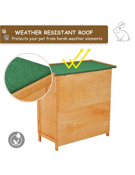 Pawhut 90cm 2 Tiers Double Decker Wooden Guinea Pigs Hutches Pet Cage - pic 158411 | FastDaddyshop