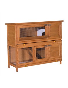 PawHut 48-Inch Antifungal Fir Board Guinea Pigs Hutches Sauce Yellow