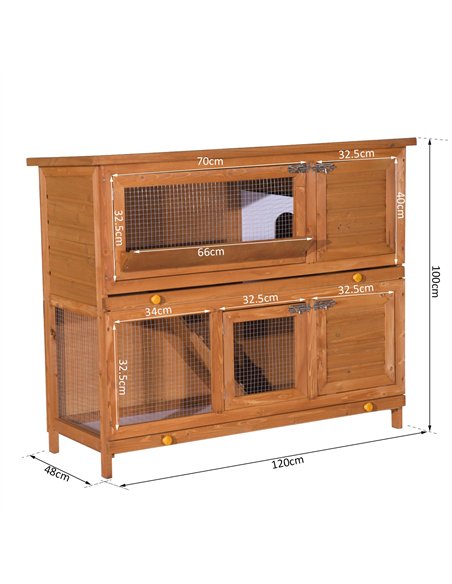 PawHut 48-Inch Antifungal Fir Board Guinea Pigs Hutches Sauce Yellow - pic 158417 | FastDaddyshop