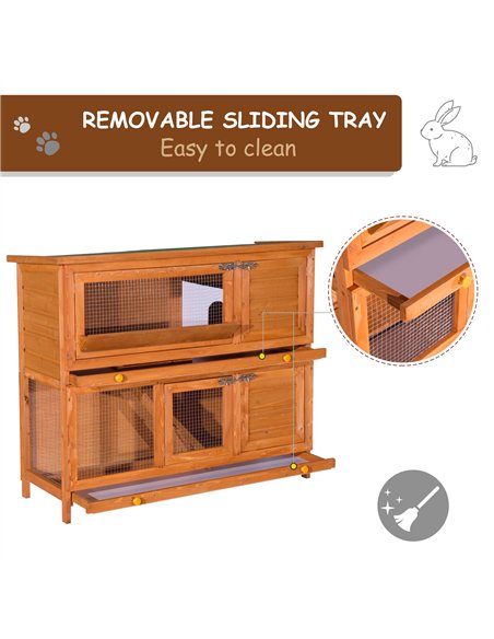 PawHut 48-Inch Antifungal Fir Board Guinea Pigs Hutches Sauce Yellow - pic 158419 | FastDaddyshop