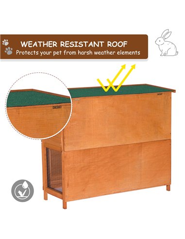 PawHut 48-Inch Antifungal Fir Board Guinea Pigs Hutches Sauce Yellow