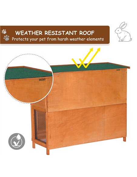 PawHut 48-Inch Antifungal Fir Board Guinea Pigs Hutches Sauce Yellow - pic 158422 | FastDaddyshop