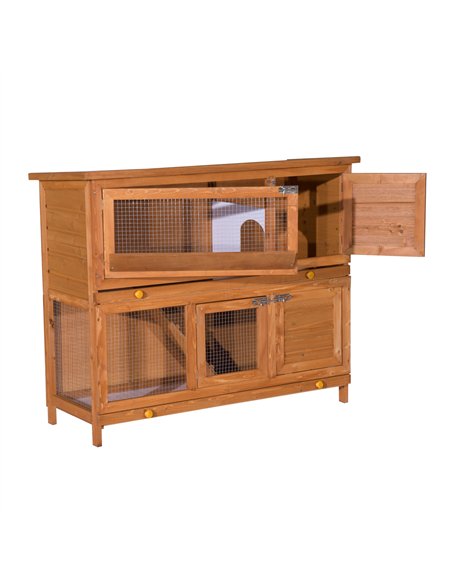 PawHut 48-Inch Antifungal Fir Board Guinea Pigs Hutches Sauce Yellow - pic 158423 | FastDaddyshop