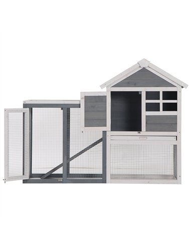 PawHut 2 Tier Wooden Guinea Pigs Hutches Guinea Pig Cage Rabbit Cage Pull Out Tray W/ Ramp 122 x 62.6 x 92 cm