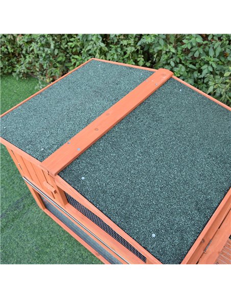 Pawhut 2 Floor Wooden Guinea Pigs Hutches House Bunny Coop Outdoor Garden Backyard, 158L x 58W x 68H cm - pic 158436 | FastDaddyshop
