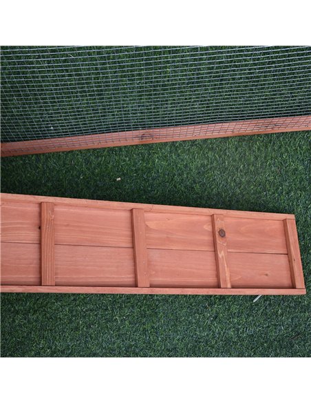 Pawhut 2 Floor Wooden Guinea Pigs Hutches House Bunny Coop Outdoor Garden Backyard, 158L x 58W x 68H cm - pic 158439 | FastDaddyshop