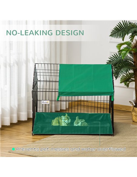 PawHut Rabbit Cage Guinea Pig Playpen Small Animal House for Kitties Puppies, w/ Water Proof Oxford Roof Floor 90 x 75 x 75 cm - pic 158455 | FastDaddyshop