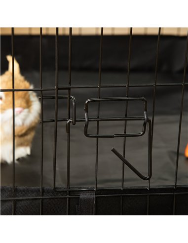 PawHut Rabbit Cage Guinea Pig Playpen Small Animal House for Kitties Puppies, w/ Water Proof Oxford Roof Floor 90 x 75 x 75 cm
