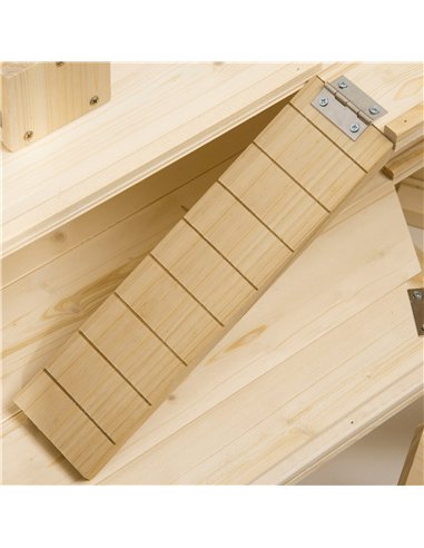 PawHut 3 Tier Wooden Large Hamster Cage with Sliding Tray, Seesaws, Water Bottle, Natural