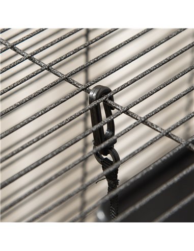 PawHut Small Animal Cage with Wheels Pet Home for Chinchillas Ferrets Kittens, with Hammock, 4 Platforms, Removable Tray, Silver