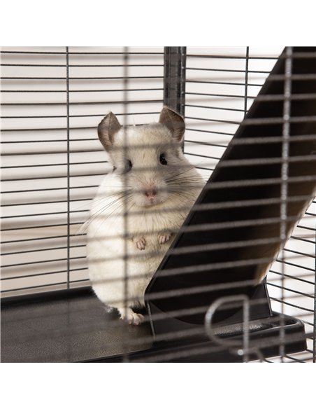 PawHut Small Animal Cage with Wheels Pet Home for Chinchillas Ferrets Kittens, with Hammock, 4 Platforms, Removable Tray, Silver - pic 158504 | FastDaddyshop