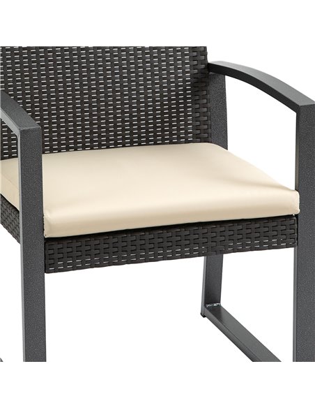 Outsunny Outdoor PP Rattan Bistro Set with 2 Cushioned Single Chairs, Brown - pic 15851 | FastDaddyshop