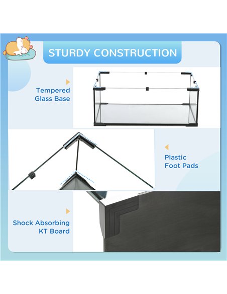 PawHut 3 Tiers Hamster Cage, Gerbil Cage with Deep Glass Bottom, Non-Slip Ramps, Platforms, Hut, Exercise Wheels, Water Bottle,  - pic 158528 | FastDaddyshop