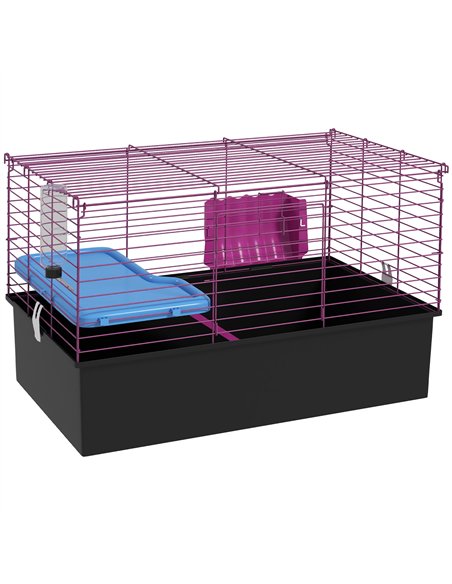 PawHut Chinchillas Small Rabbit Guinea Pig Small Animal Cage, Pet Playhouse, with Platform, Ramp, 71 x 46 x 47cm - pic 158550 | FastDaddyshop