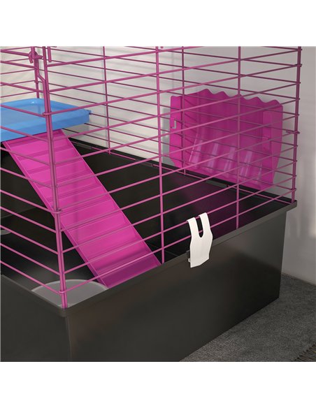 PawHut Chinchillas Small Rabbit Guinea Pig Small Animal Cage, Pet Playhouse, with Platform, Ramp, 71 x 46 x 47cm - pic 158558 | FastDaddyshop