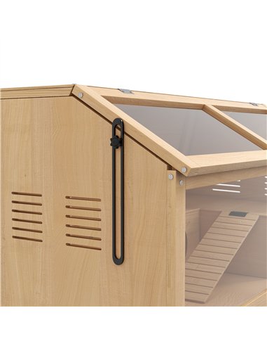 PawHut Hamster Cage, Wooden Small Animal Cage for Gerbils, Mice w/ Suspension Bridge, Openable Top, Hut, 85 x 45 x 44cm Nature