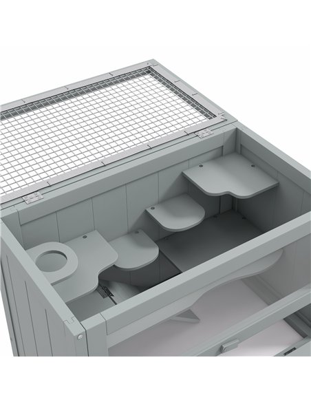 PawHut Wooden Hamster Cage Mouse Mice Rodent Small Animals Hutch Exercise Play House 60 x 35 x 42cm, Grey - pic 158745 | FastDaddyshop