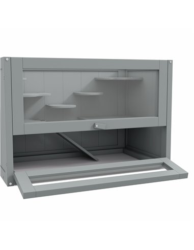 PawHut Wooden Hamster Cage Mouse Mice Rodent Small Animals Hutch Exercise Play House 60 x 35 x 42cm, Grey