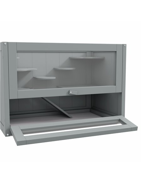 PawHut Wooden Hamster Cage Mouse Mice Rodent Small Animals Hutch Exercise Play House 60 x 35 x 42cm, Grey - pic 158746 | FastDaddyshop
