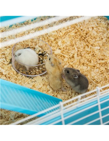 PawHut Hamster Cage w/ Water Bottle, Exercise Wheel, Tubes, Ramps - Light Blue