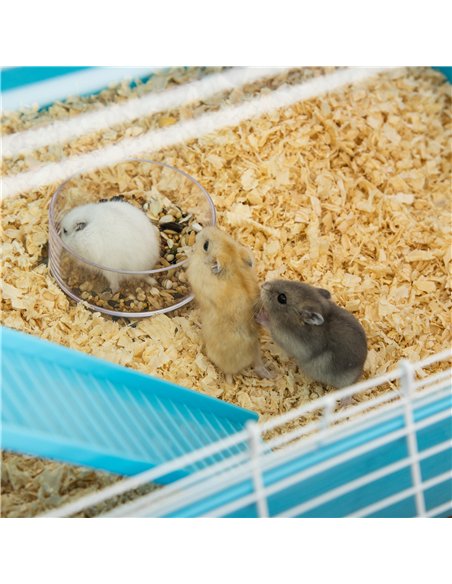 PawHut Hamster Cage w/ Water Bottle, Exercise Wheel, Tubes, Ramps - Light Blue - pic 158809 | FastDaddyshop