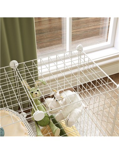 PawHut DIY 36 Panel Pet Playpen Metal Wire Fence for Chinchilla, Hedgehog, Bunny, Indoor, Outdoor Use, White