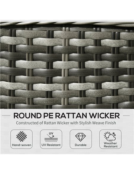 Outsunny 4 Pieces PE Rattan Wicker Sofa Set Outdoor Conservatory Furniture Lawn Patio Coffee Table w/ Cushion - Grey - pic 15887 | FastDaddyshop